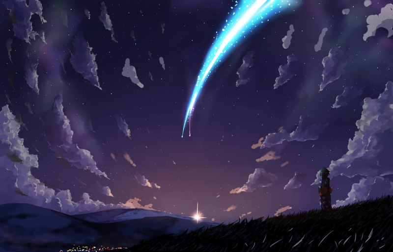 beauty in nature, galaxy, 1080P, non-urban scene, astronomy, mountain peak, mitsuha miyamizu, no people, outdoors, clouds, idyllic, power in nature, mountain