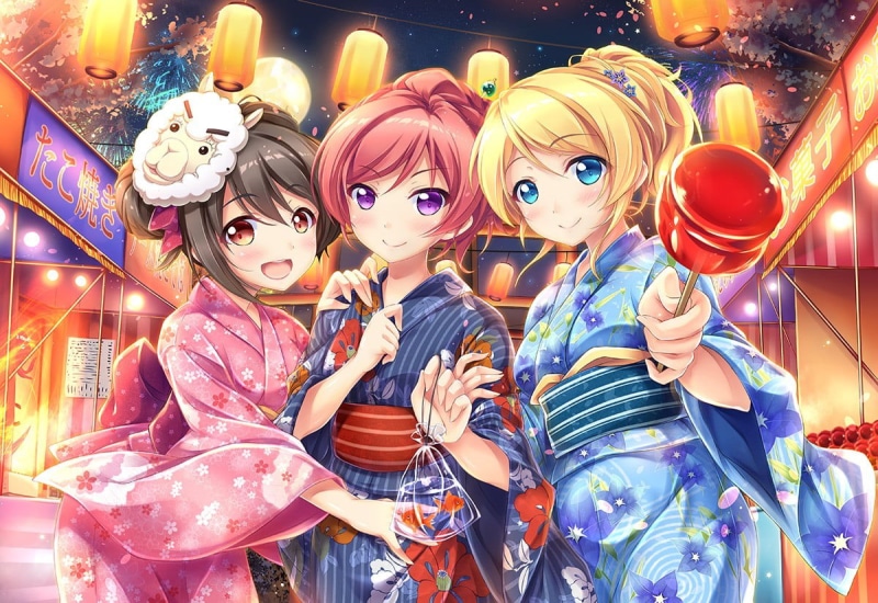 art and craft, festivals, child, yukata, men, Ayase Eri, boys, togetherness, women, event, festival, Love Live!, two people, bonding, holding, childhood