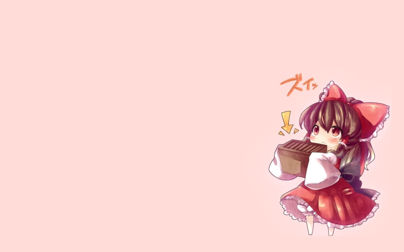nature, pink background, Touhou, simple background, yukata, decoration, Hakurei Reimu, food and drink, flowering plant, art and craft, food, representation