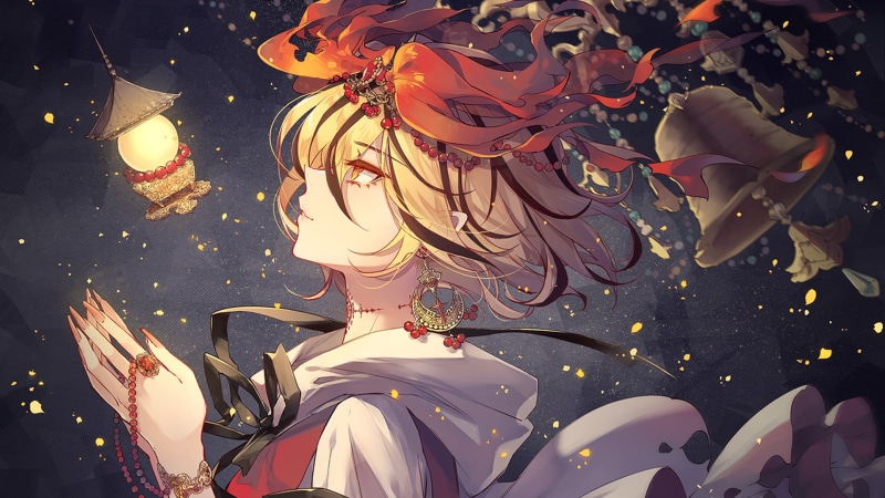 Touhou, Blonde, Yukata, 1080P, Red Eyes, Shou Toramaru, Anime, Bell