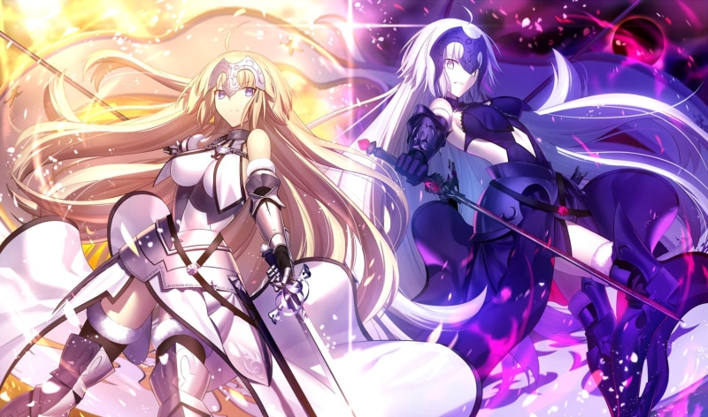 characters, full frame, two, purple, illuminated, nature, 720P, creativity, electric light, indoors, light, Fate/Grand Order, multi colored, no people