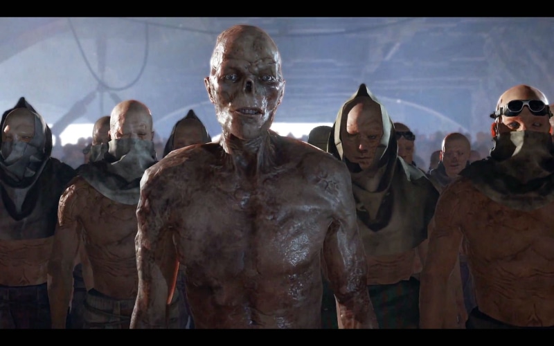 human representation, men, Futuristic, indoors, sport, Fighting, architecture, 1080P, group of people, action, shirtless, young adult, Technomancer, representation