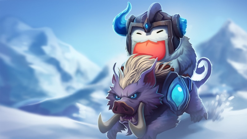 League of Legends, winter, human representation, cold temperature, craft, snowcapped mountain, 1080P, sky, creativity, sejuani, sculpture, beauty in nature