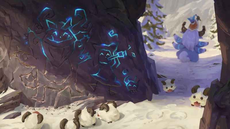 Willump (League Of Legends), flower, petal, human representation, Nunu (League Of Legends), table, day, flowering plant, Poro (League Of Legends), plant