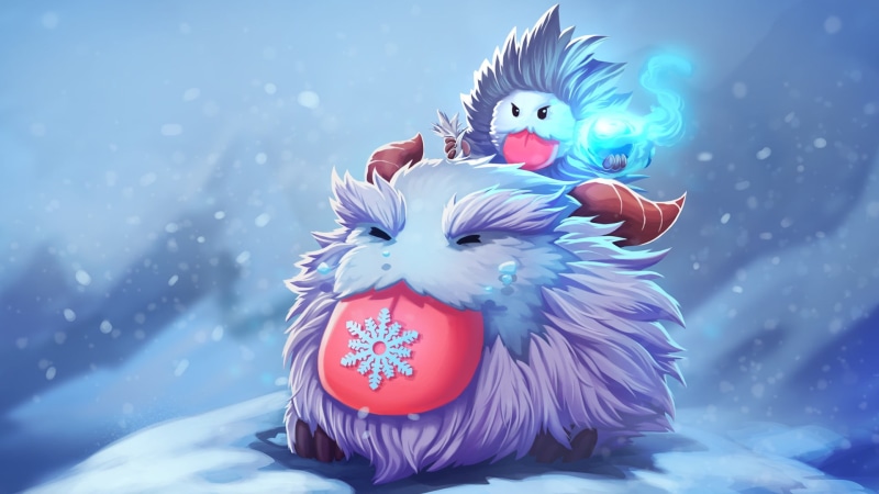  costume, Poro, Nunu, close-up, one person, art and craft, 1080P, white, white color, outdoors, creativity, cold temperature, snow, League of Legends