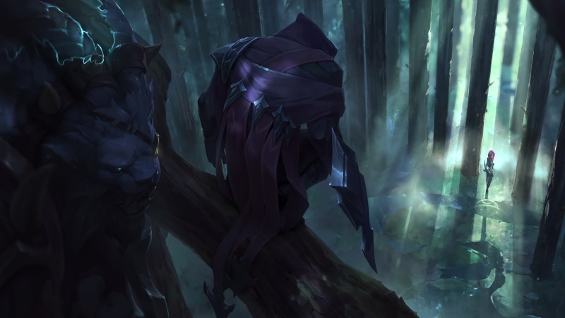 Katarina (league of legends), forest, 1080P, Talon (League Of Legends), League Of Legends, Rengar
