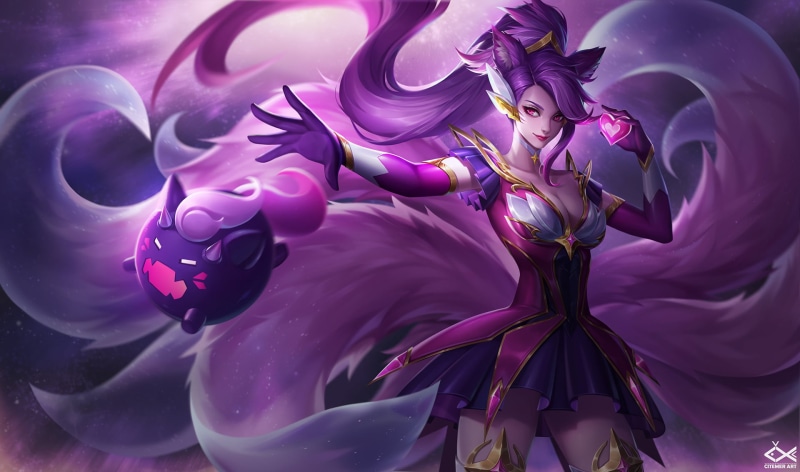pink color, art and craft, cleavage, flowering plant, plant, tail, League of Legends, vulnerability, abstract, water, no people, petal, Ahri (League of Legends)