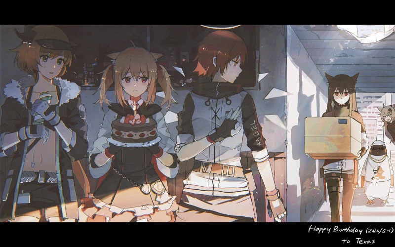 Lococo, Texas (Arknights), Arknights, anime girls, 720P, anime, Exusiai (Arknights)