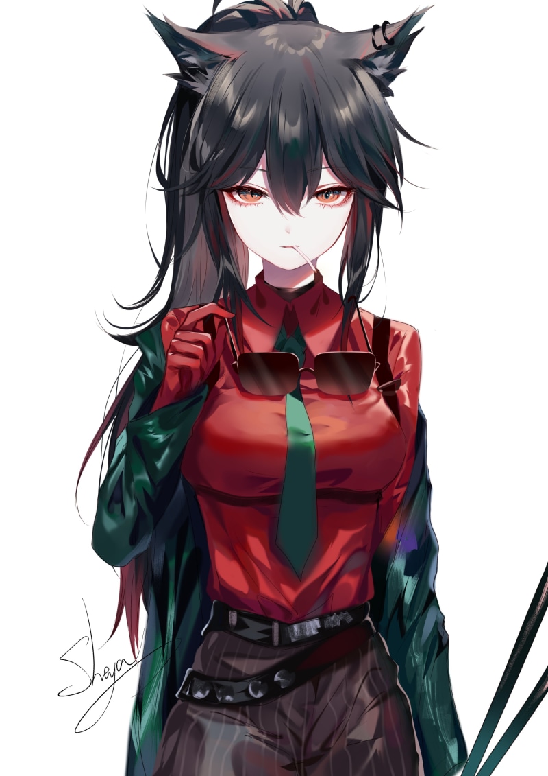 sheya, anime, business suit, 2K, Texas (Arknights), anime girls, Arknights, animal ears, vertical