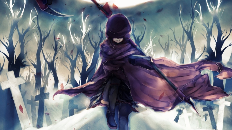 nature, night, 2K, holding, Ruby Rose (character), animal wildlife, graveyards, adult, character, outdoors, water, anime girls, real people, artwork, clothing