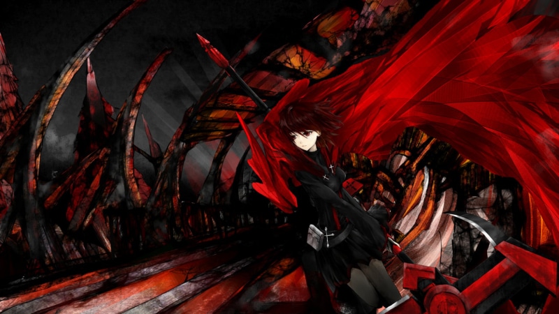 mystery, flowering plant, Rooster Teeth, red, illuminated, fire - Natural Phenomenon, anime, Ruby Rose (character), flame, RWBY, backgrounds
