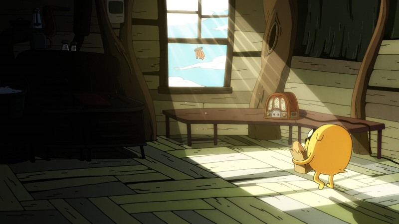 chair, Adventure Time, yellow, 1080P, shadow, no people, seat, flooring, table, day, home interior, lighting equipment, electric lamp, nature, bed, window