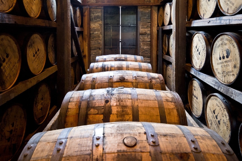 low angle view, wine, wooden kegs, cellar, whiskey, wood - Material, wine cellar, oak, drink, distillery barrels, liquor, lot, basement, wine cask, refreshment