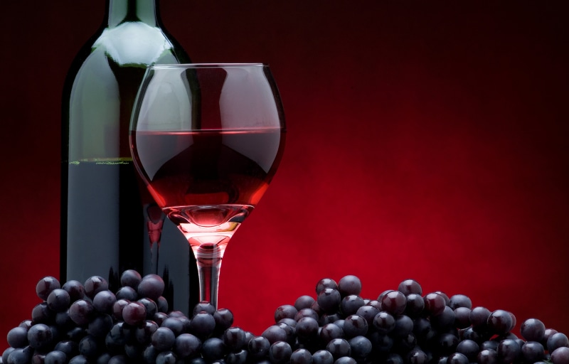 alcohol, healthy eating, wood - Material, red, grapes, drink, glass - Material, grape, glass, refreshment, liquid, black background, 5K, gourmet, winemaking