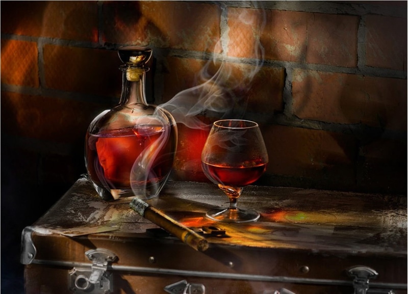 alcohol, food and drink, drink, no People, rum, 720P, wood - Material, cognac - Brandy, cellar, table, elegance, dark, old-fashioned, drinking Glass, scotch Whisky