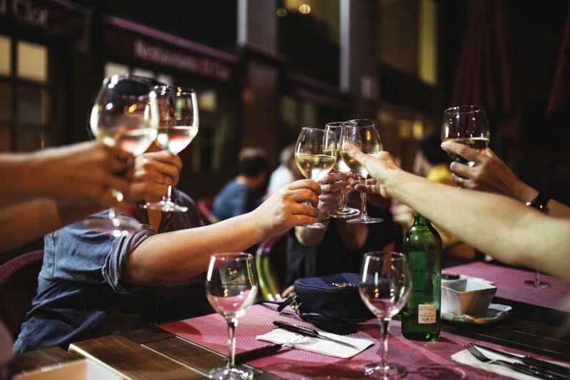 5K, clinking, party, adult, group of people, men, wine, lifestyles, drink, celebratory toast, dinner, table, caucasian Ethnicity, refreshment, women, hand