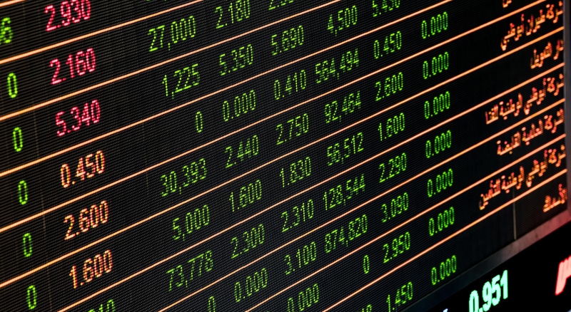 Finance, investment, corporate business, trade, trading, no people, stockmarket, green color, stock market and exchange, profit, communication, business