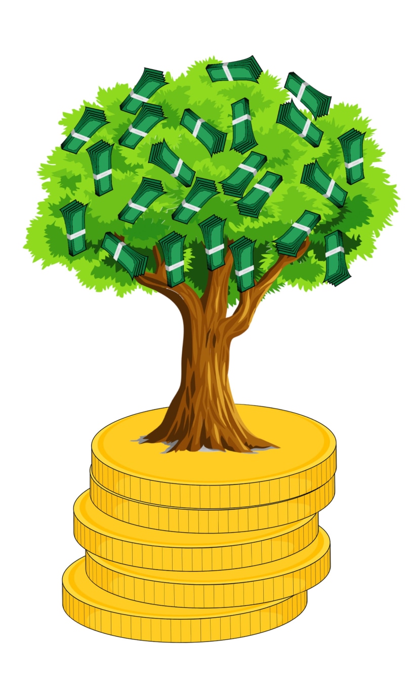 concept, shape, banking, art and craft, earnings, illustration, business, white background, still life, savings, ideas, plant, wealth, creativity, investment