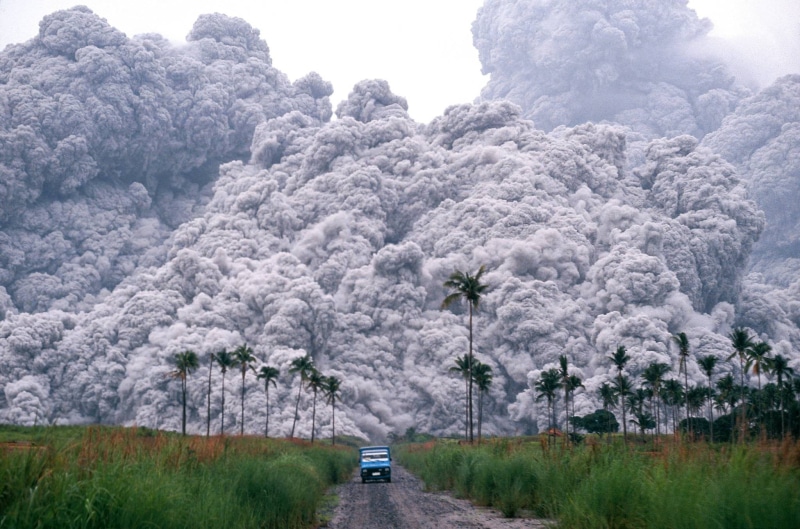 tree, vehicle, transportation, land, mode of transportation, scenics - nature, volcano, grass, dust, eruptions, 1080P, beauty in nature, landscape, nature