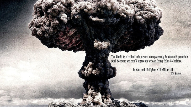 tree, text, sky, beauty in nature, smoke, close-up, western script, no people, black, plant, atomic bomb, overlay, digital art, outdoors, atheism, human representation