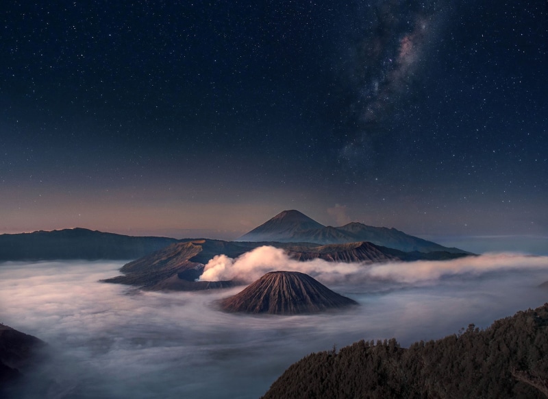 geology, mountain peak, tranquil scene, milky way, idyllic, no people, astronomy, volcanic crater, formation, mountain, beauty in nature, star - space
