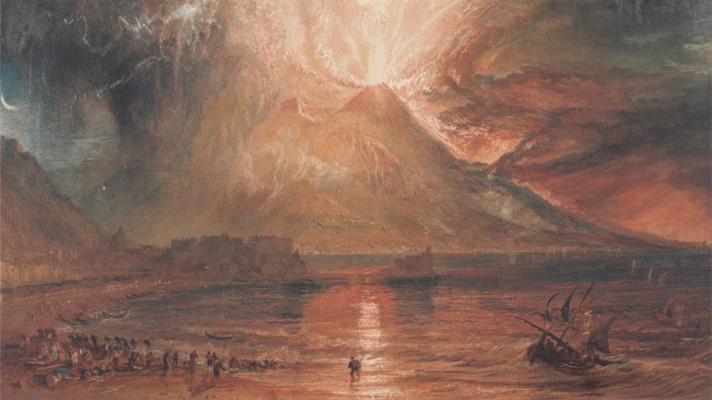 volcano, idyllic, J. M. W. Turner, scenics - nature, water, tranquil scene, 4K, landscape, travel, boat, geology, non-urban scene, beauty in nature, travel destinations