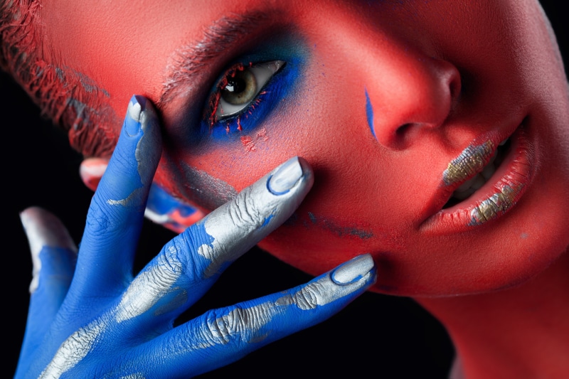 stage make-up, portrait, 5K, beautiful people, red, beauty product, adult, nail, women, human lips, paint, face, fingernail, headshot, assorted, beauty