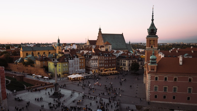 Warsaw, old building, cityscape, capital, 5K, people, city, Polish, Poland, church
