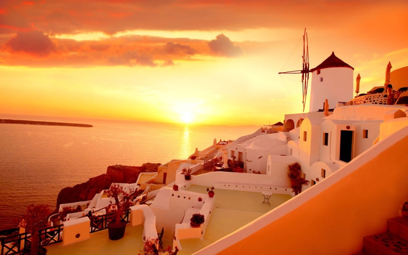 santorini, hd, ultra, desktop, island, sea, sunset, aegean, greece, 4K