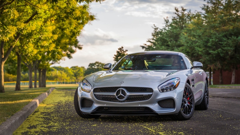 tree, vehicle, Mercedes-Benz, retro styled, motor vehicle, car, sky, sunlight, cloud - sky, 4K, German cars, Mercedes-AMG, plant, transportation, nature