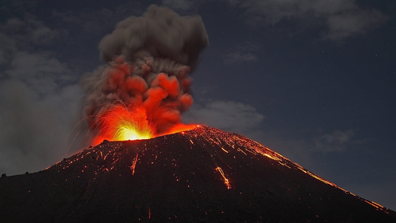 Indonesia, the volcano, the eruption, 1080P, the island of Anak-Krakatau