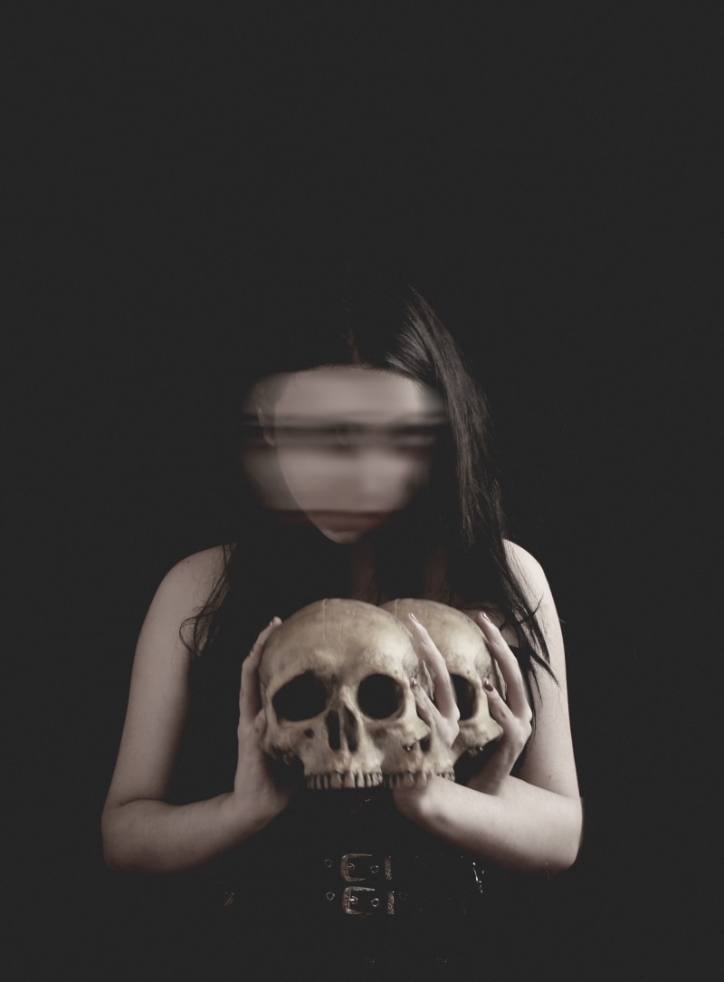 Gothic, 2K, skull, goths, motion blur, women