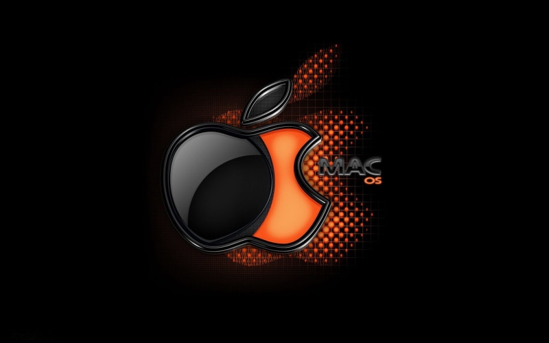 close-up, indoors, 1080P, pattern, copy space, mac, single object, illuminated, computer, metal, black, heat - temperature, shape, Computers, operating system