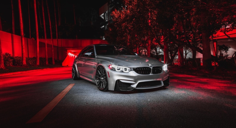 built structure, Predator, speed, Sight, tree, architecture, Helloween, LED, F80, motor vehicle, night, city, RED, 1080P, road, land vehicle, transportation