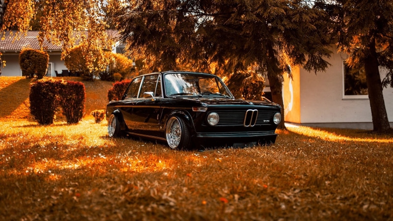 1080P, bmw, black car, classic car