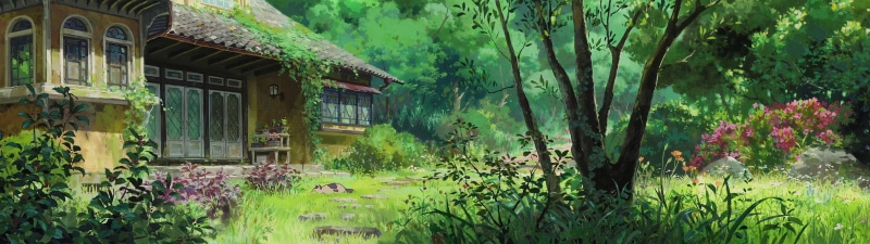 garden, artwork, Karigurashi No Arrietty, Studio Ghibli, Multiple Display, Cottage, 4K