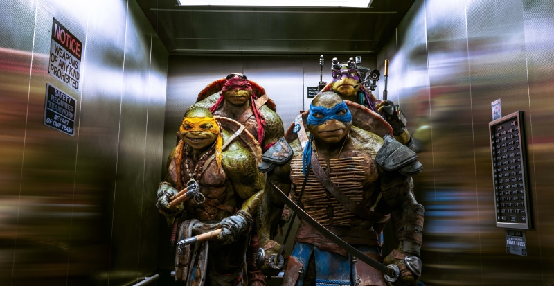 creativity, Teenage Mutant Ninja Turtles, real people, movie, men, adult, still, screenshot, indoors, male likeness, ninja, movies, clothing, full length