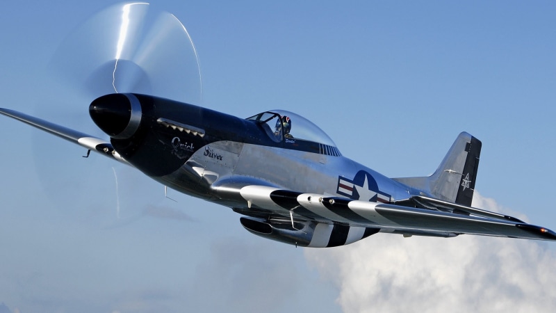 fighter plane, transportation, World War II, aircraft, 1080P, North American P-51 Mustang, airplane, army, aerospace industry, single object, on the move