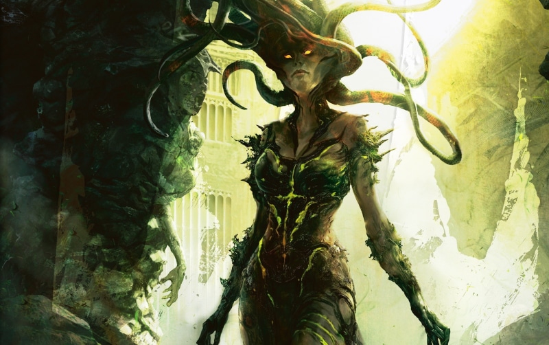 outdoors, plant part, human representation, statue, digital composite, nature, representation, creativity, architecture, tree, reflection, water, no people