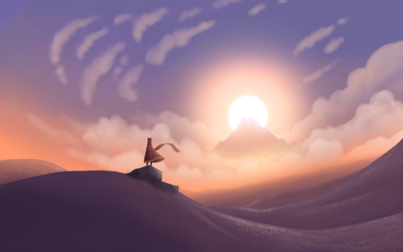 Journey (game), Sun, video games, sky, 1080P