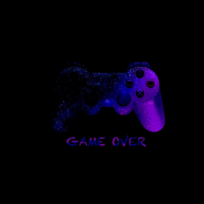 gamepad, joystick, neon, game over, 2K, controller