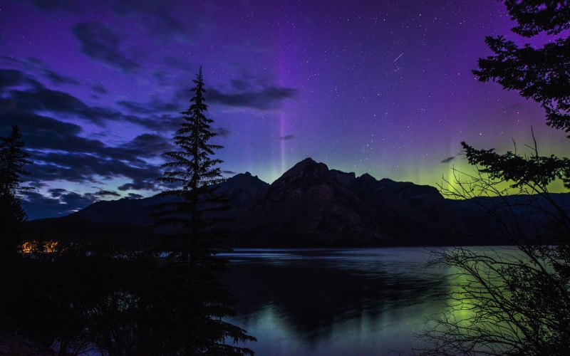 National, Lights, Canada, Beautiful, Park, 2K, Northern, Banff, Alberta, Night, Lake