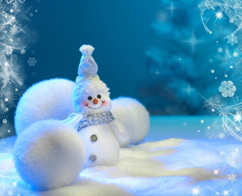 2K, year, snowflakes, new year, balls, winter, snowman, decor, snow, new, christmas, white