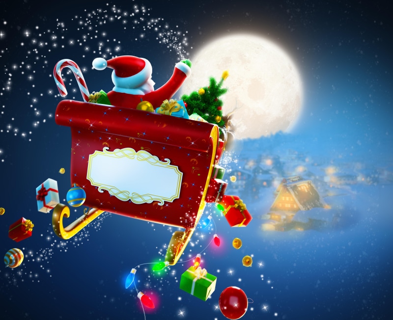 5K, moon, santa claus, claus, miscellaneous, gifts, santa, holidays, christmas