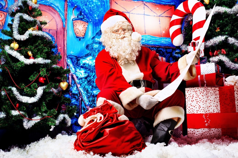 christmas trees, santa claus, bag, santa, claus, trees, 5K, christmas, list, gift