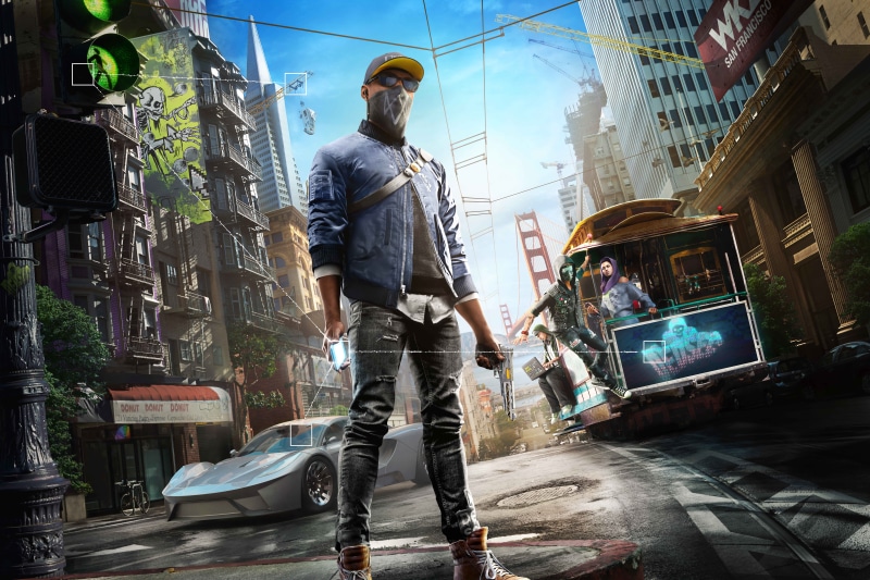 8K, 4K, 8K, jacket, sports, grey, blue, back, Season Pass, man, black, jeans, coupe, Watch Dogs 2, HD