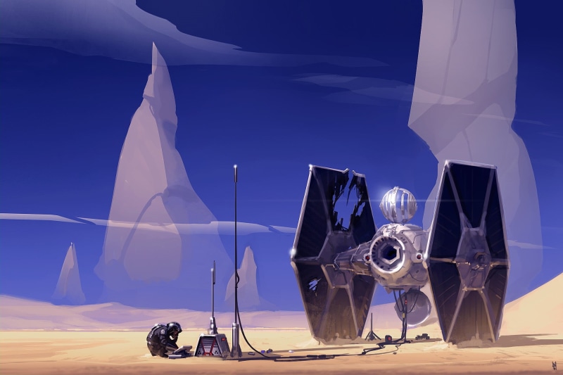 Star Wars, outdoors, mammal, technology, arts culture and entertainment, 1080P, animal representation, black, sculpture, spaceship, animal wildlife, illustration