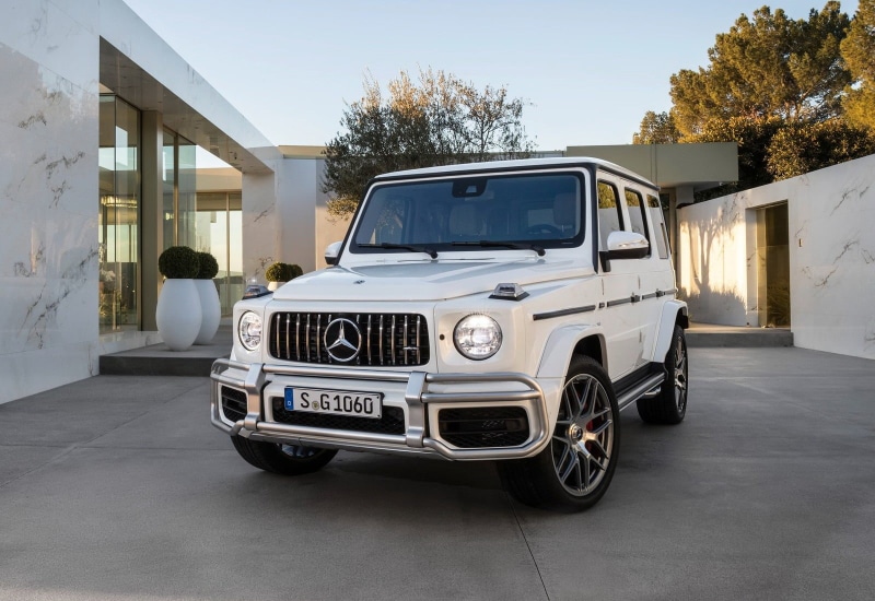 white color, stationary, car, tree, transportation, mode of transportation, sky, plant, amg, mercedes-benz, day, 720P, architecture, land vehicle, vintage car