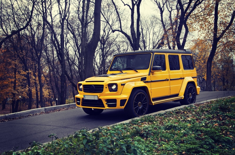 off-Road Vehicle, red, driving, city, land, mode of Transport, land Vehicle, transportation, taxi, car, wheel, mode of transportation, street, G63, 1080P