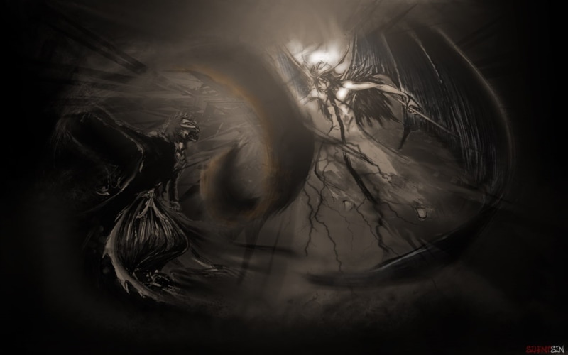 art, ichigo, kurosaki, kurosaki ichigo, ulquiorra, cifer, anime, hd, x, bleach, 720P